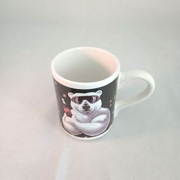 Coca Cola Polar Bear Coffee Mug 1996 Gibson Vintage Sunglasses Coke Cup - Picture 1 of 5